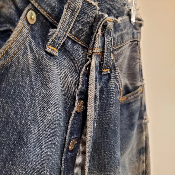 Levi's Big E Cropped Cuffed Selvedge Jean's Size 30x25.5 RARE